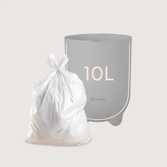 Cos pentru scutece, Lionelo, Capacitate 10 l, Sistem etans impotriva mirosurilor, Compatibil cu saci universali, Operare cu o mana, Gri BYNLOC-PUREBIN_GREY