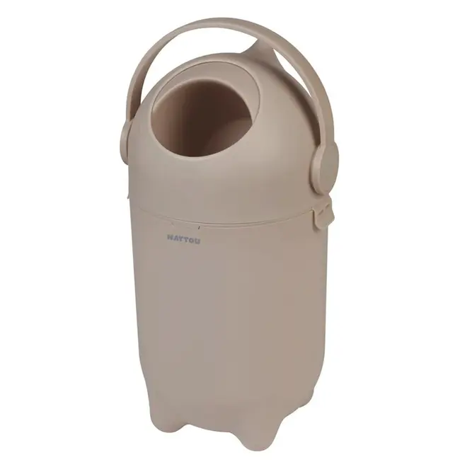 Cos pentru scutece, Nattou, Dropy, Sistem etans impotriva mirosurilor, Compatibil cu saci universali, Operare cu o mana, Potrivit pentru cca 25 scutece, 27 &times; 27 &times; 48.5 cm, 20 l, Maro BYN150033