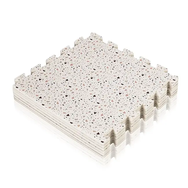 Covoras educativ, Lionelo, Yoka, Din spuma XPE non-toxica, Tip puzzle, 6 piese, Cu doua fete, Suprafata antiderapanta, 173x116 cm, Grosime 1.5 cm, Bej BYNLO-YOKA