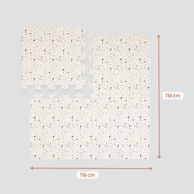 Covoras educativ, Lionelo, Yoka, Din spuma XPE non-toxica, Tip puzzle, 6 piese, Cu doua fete, Suprafata antiderapanta, 173x116 cm, Grosime 1.5 cm, Bej BYNLO-YOKA