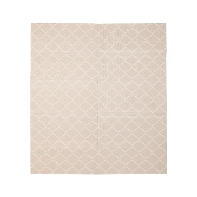 Covoras educativ, Lionelo, Zora, Din spuma XPE non-toxica, Cu doua fete, Suprafata antiderapanta, Dimensiune mare, 180x200 cm, Grosime 1.5 cm, Pliabil, Include geanta pentru transport, Bej BYNLO-ZORA