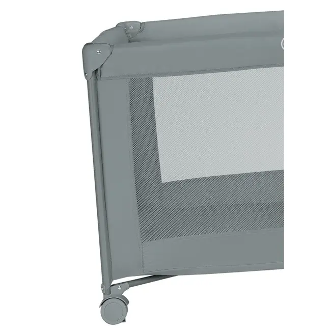 Patut pliant, Lionelo, Amelie, Cu intrare laterala, 100.5&times;70.5 cm, Include salteluta, roti, geanta pentru transport, Constructie usoara- 7 kg, Cadru stabil din otel, Gri BYNLO-AMELIE_GREY_CONCRETE