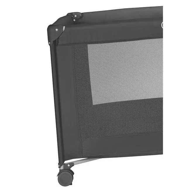 Patut pliant, Lionelo, Amelie, Cu intrare laterala, 100.5&times;70.5 cm, Include salteluta, roti, geanta pentru transport, Constructie usoara- 7 kg, Cadru stabil din otel, Negru BYNLO-AMELIE_BLACK_CARBON