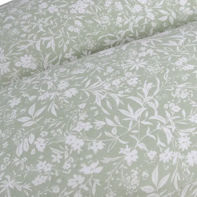 Perna pentru alaptat, Ceba Baby, Husa detasabila din bumbac, Cu puf siliconizat, 150x60x37 cm, Oeko-Tex Standard 100, Basic Wildflowers BYNW-709-000-742