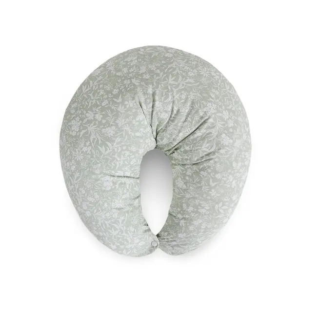 Perna pentru alaptat, Ceba Baby, Husa detasabila din bumbac, Cu puf siliconizat, 150x60x37 cm, Oeko-Tex Standard 100, Basic Wildflowers BYNW-709-000-742