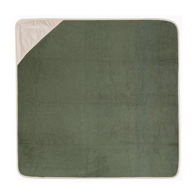 Prosop cu gluga, Petite&Mars, Loulou, Mare, 100 x 100 cm, 70% bambus, 30% bumbac, Certificare Oeko-Tex Standard 100, Hipoalergenic, respirabil si rezistent la mirosuri, Verde Botanic BYN418369