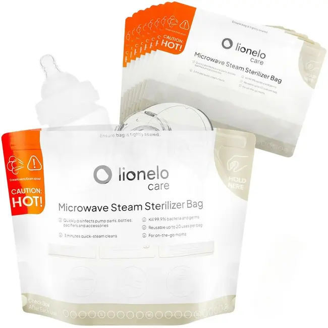 Pungi sterilizare microunde, Lionelo, Thermbag, Fara BPA, Sterilizare in 90 de sec., Elimina 99,9% dintre bacterii, Reutilizabile, 21x29 cm, 16 buc. BYNLOC-THERMBAG_16_PACK