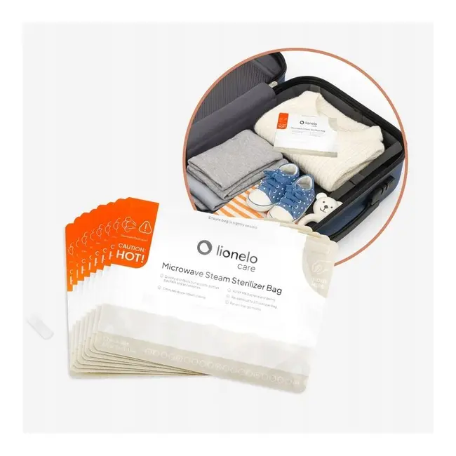 Pungi sterilizare microunde, Lionelo, Thermbag, Fara BPA, Sterilizare in 90 de sec., Elimina 99,9% dintre bacterii, Reutilizabile, 21x29 cm, 16 buc. BYNLOC-THERMBAG_16_PACK