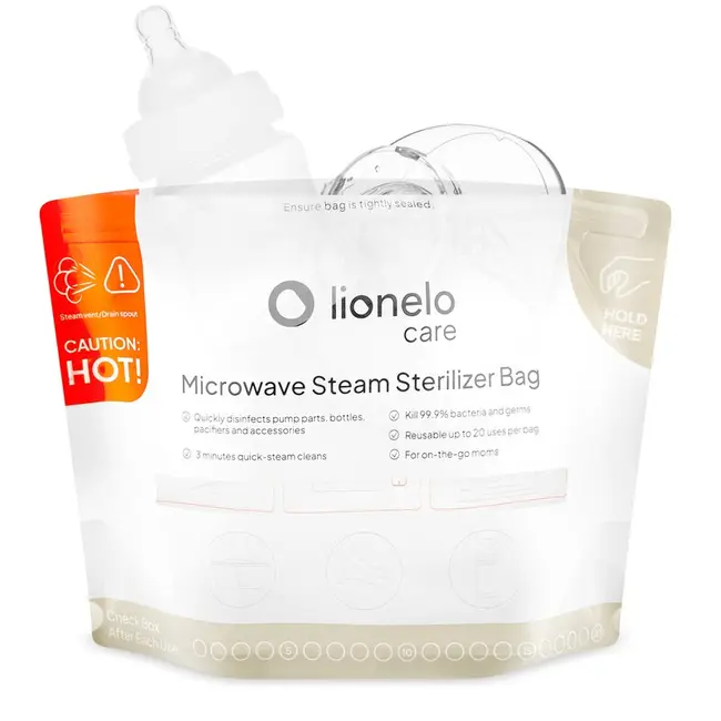 Pungi sterilizare microunde, Lionelo, Thermbag, Fara BPA, Sterilizare in 90 de sec., Elimina 99,9% dintre bacterii, Reutilizabile, 21x29 cm, 16 buc. BYNLOC-THERMBAG_16_PACK