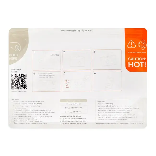 Pungi sterilizare microunde, Lionelo, Thermbag, Fara BPA, Sterilizare in 90 de sec., Elimina 99,9% dintre bacterii, Reutilizabile, 21x29 cm, 16 buc. BYNLOC-THERMBAG_16_PACK