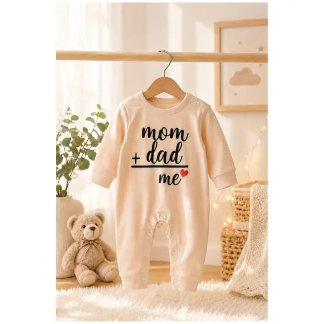 Salopeta crem fara botosei pentru bebelusi cu mesaje bp4-21-1