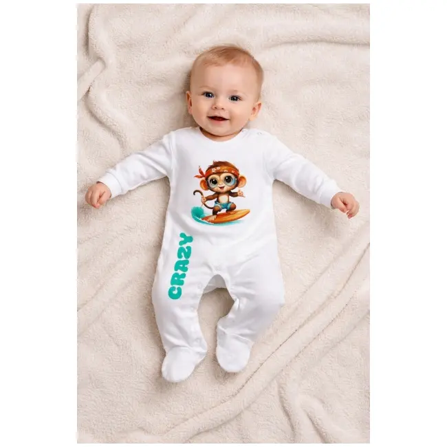 Salopeta cu botosei pentru bebelusi, monkey bp4-16