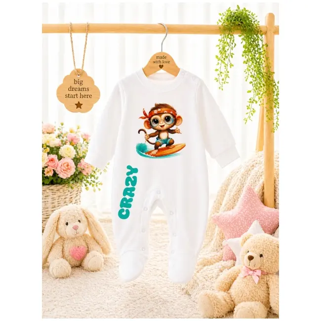 Salopeta cu botosei pentru bebelusi, monkey bp4-16