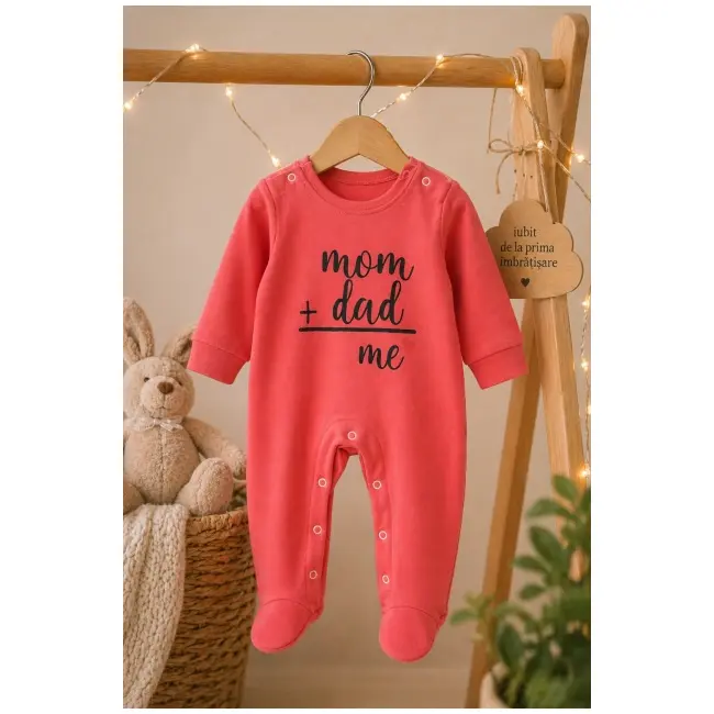 Salopeta din bumbac pentru bebelusi, cu mesaj bp10