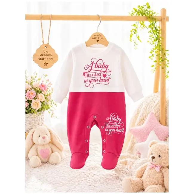Salopeta din bumbac pentru bebelusi cu botosei, cute baby bp115