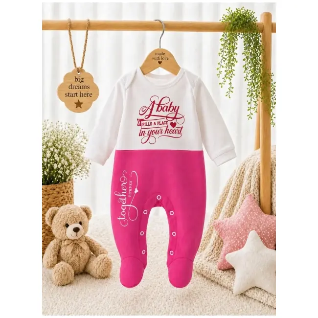 Salopeta din bumbac pentru bebelusi cu botosei, cute baby bp115