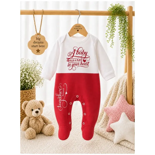 Salopeta din bumbac pentru bebelusi cu botosei, happy kid bp119