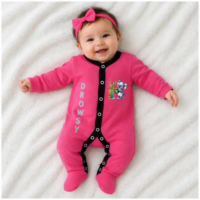 Salopeta din bumbac pentru bebelusi cu botosei, koala bp118