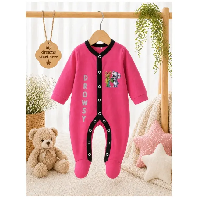 Salopeta din bumbac pentru bebelusi cu botosei, koala bp118