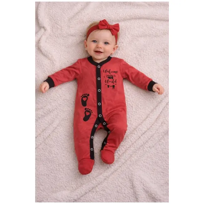 Salopeta din bumbac pentru bebelusi cu botosei, steps bp117