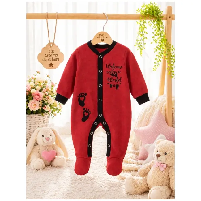 Salopeta din bumbac pentru bebelusi cu botosei, steps bp117