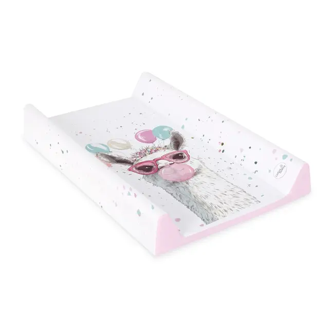 Saltea de infasat, Ceba Baby, Moale, Profilata, 50x70 cm, Pentru comode si masute de infasat, Fara BPA, Impermeabila, 0 luni+, Basic Crazy Lama BYNW-102-000-782