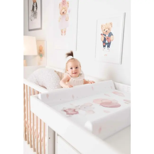 Saltea de infasat, Ceba Baby, Moale, Profilata, 50x70 cm, Pentru comode si masute de infasat, Fara BPA, Impermeabila, 0 luni+, Basic Forest Friends BYNW-102-000-783