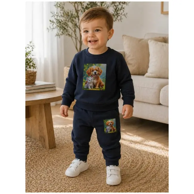 Trening belumarine pentru bebelusi din bumbac, best friends bnb01-311