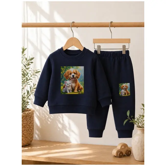 Trening belumarine pentru bebelusi din bumbac, best friends bnb01-311