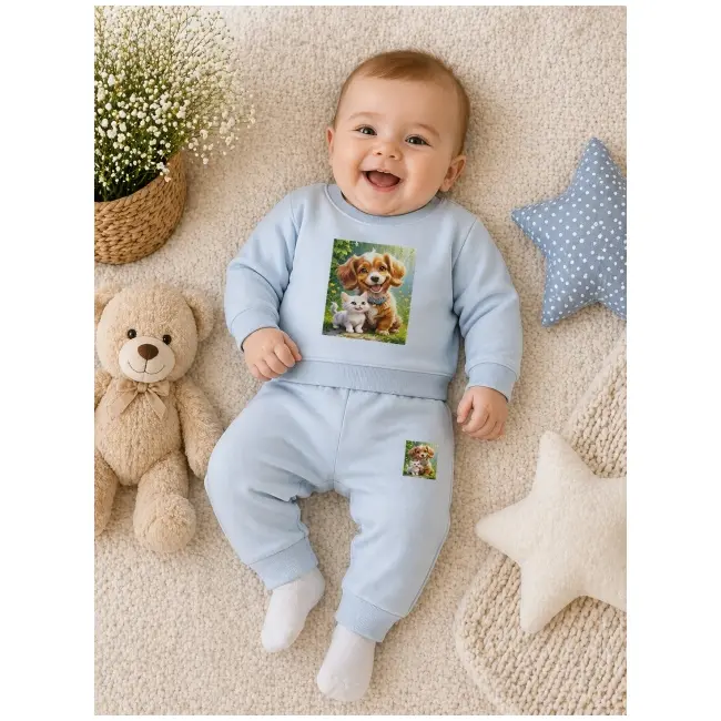 Trening pentru bebelusi din bumbac, gri, friends bnb01-3-5