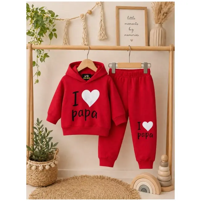 Trening rosu pentru bebelusi din bumbac, i love papa bnb01-3-7