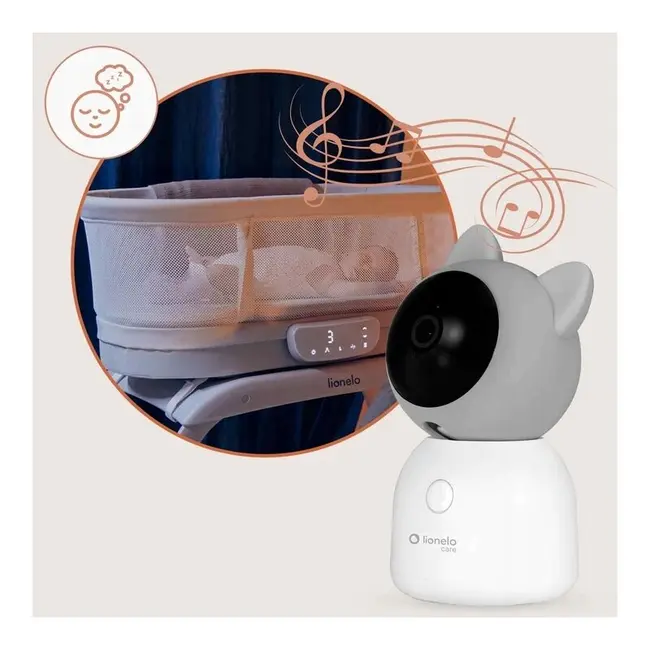 Video monitor, Lionelo, Babyline 9.2. AI, 5 inch, Camera Full HD, Zoom digital 4x, Aplicatie, Tehnologia AI cu detectare a miscarii, Recunoasterea motivului plansului, Melodii, Zgomote albe, Mod nocturn, Alb BYNLOC-BABYLINE_9.2_AI