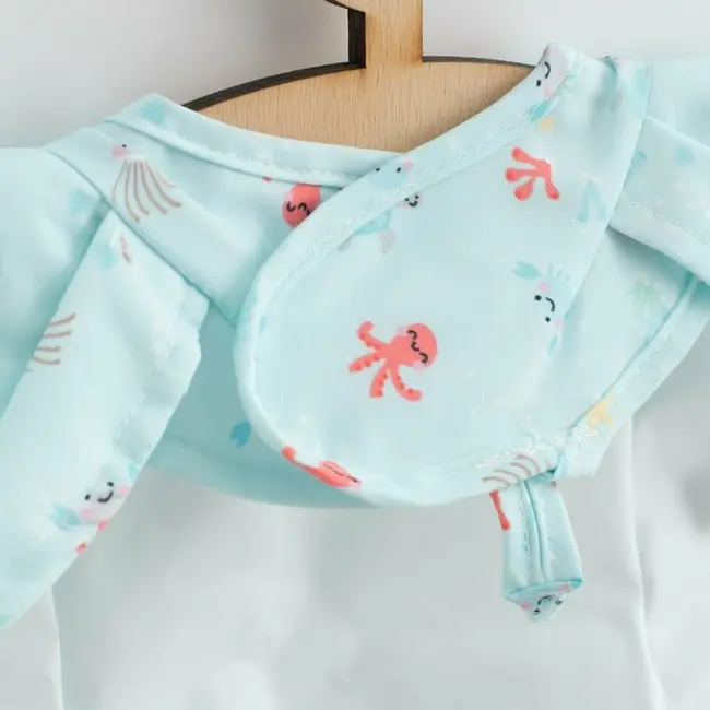 Baveta cu buzunar si volane, New Baby, 35x27 cm, Sea BYN50136