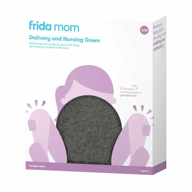 Camasa noapte maternitate si alaptare, Frida Mom, Marime universala XS-XL, Vascosa, Deschidere frontala pentru alaptare, Deschidere spate pentru nastere, Gri BYNFRIDGGYRG