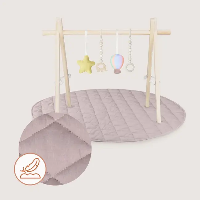 Centru de activitati, Lionelo, Anis Set, Cu arcada Montessori, Din lemn de pin, Jucarii plus, 4 jucarii suspendate, Stimuleaza simturile, Pliere rapida, Salteluta moale antiderapanta, 0+ luni, Multicolor BYNLO-ANIS_SET