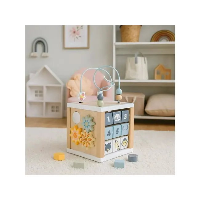 Cub activitati, Baby Mix, Din lemn, Ocean Montessori BYN58894