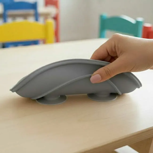 Farfurie compartimentata, Bocioland, Rotunda, Cu 3 compartimente, Fara BPA, 6-36 luni, Dark grey BYNBL590