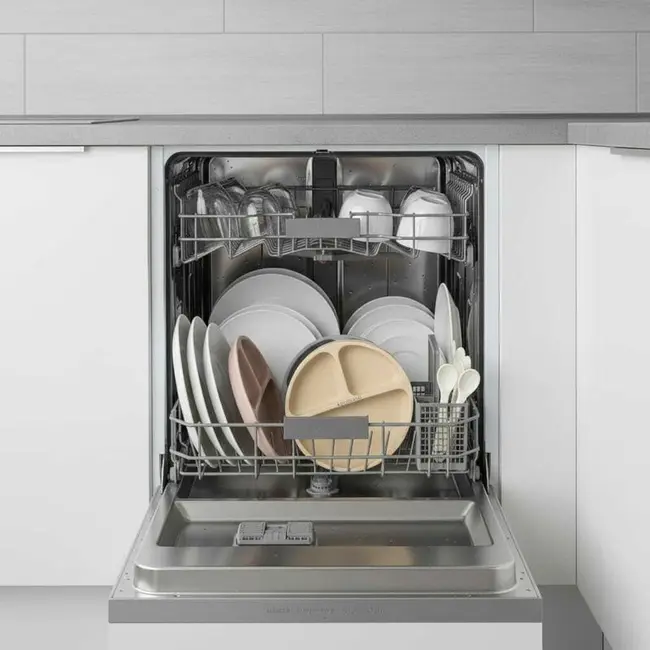 Farfurie compartimentata, Bocioland, Rotunda, Cu 3 compartimente, Fara BPA, 6-36 luni, Dark grey BYNBL590