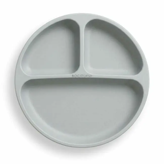Farfurie compartimentata, Bocioland, Rotunda, Cu 3 compartimente, Fara BPA, 6-36 luni, Gray BYNBL589