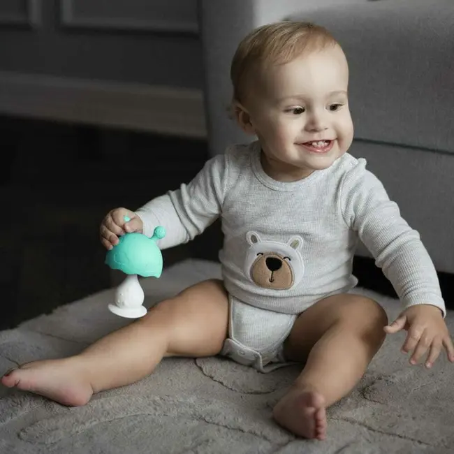 Jucarie de dentitie, Bocioland, Ciupercuta, BPA Free, 0 luni+, Mint BYNBL801