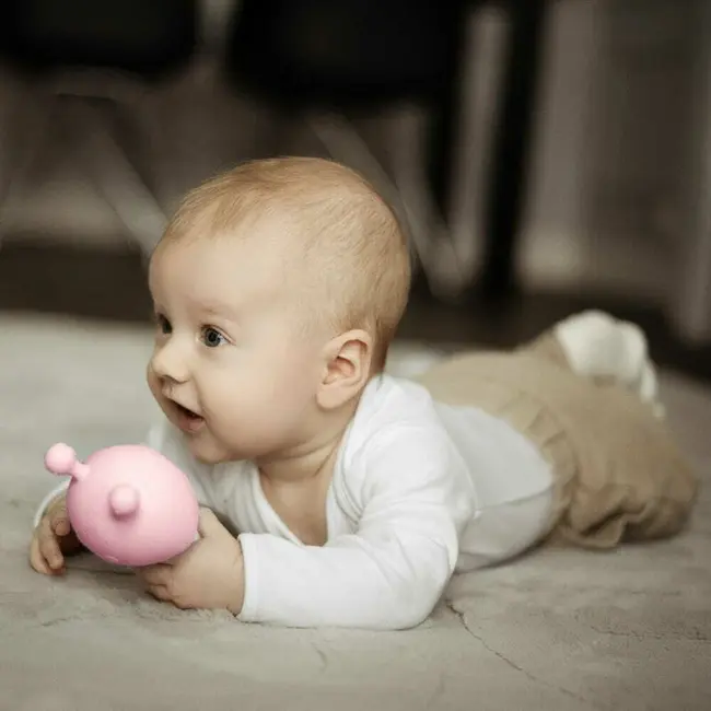 Jucarie de dentitie, Bocioland, Ciupercuta, BPA Free, 0 luni+, Pink BYNBL802