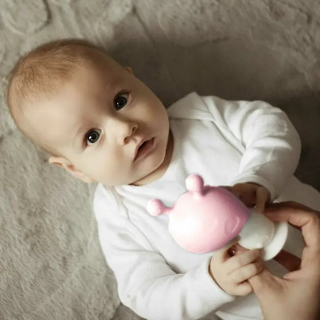 Jucarie de dentitie, Bocioland, Ciupercuta, BPA Free, 0 luni+, Pink BYNBL802