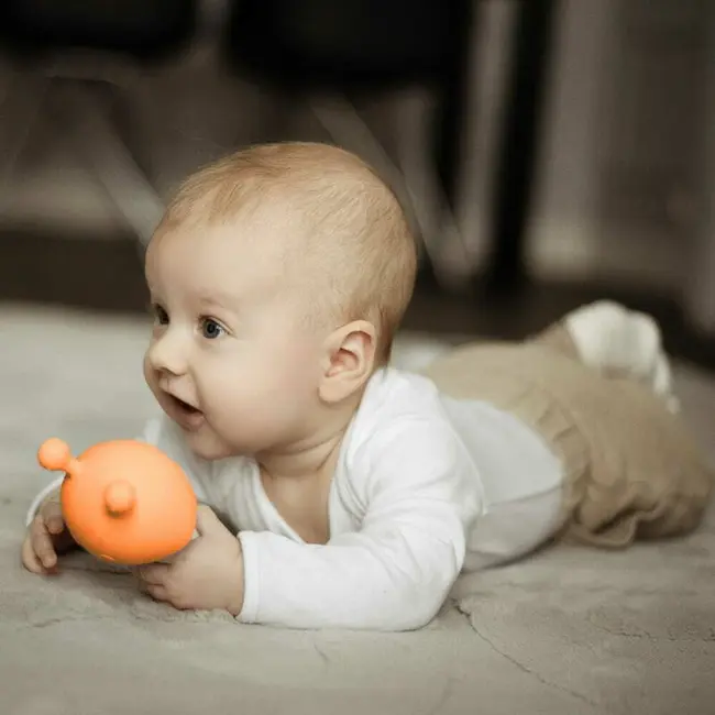 Jucarie de dentitie, Bocioland, Ciupercuta, BPA Free, 0 luni+,Orange BYNBL803