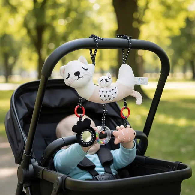 Jucarie pentru patut si carucior, Bocioland, Multifunctionala, Kitten BYNBL237