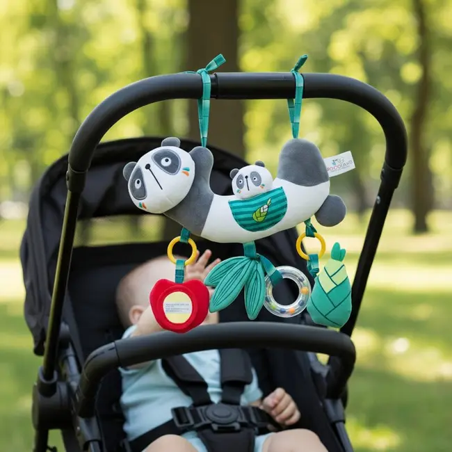 Jucarie pentru patut si carucior, Bocioland, Multifunctionala, Panda Bear BYNBL236