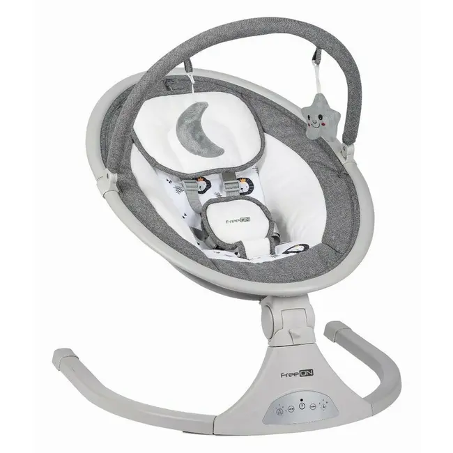 Leagan balansoar, FreeOn, Elite, Cu 12 melodii, 5 viteze de balansare si 3 pozitii de reglare a spatarului, Grey BYN84898