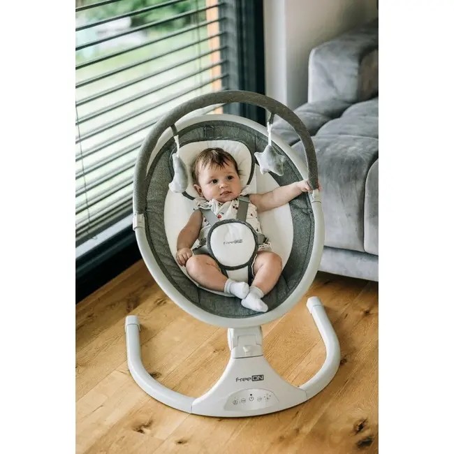 Leagan balansoar, FreeOn, Elite, Cu 12 melodii, 5 viteze de balansare si 3 pozitii de reglare a spatarului, Grey BYN84898
