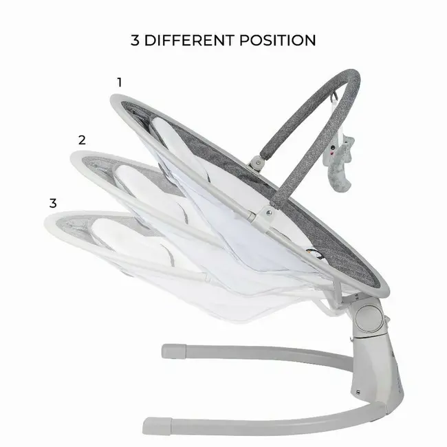 Leagan balansoar, FreeOn, Elite, Cu 12 melodii, 5 viteze de balansare si 3 pozitii de reglare a spatarului, Grey BYN84898