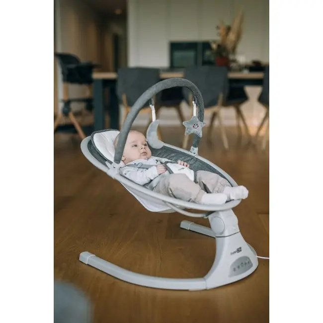 Leagan balansoar, FreeOn, Elite, Cu 12 melodii, 5 viteze de balansare si 3 pozitii de reglare a spatarului, Grey BYN84898