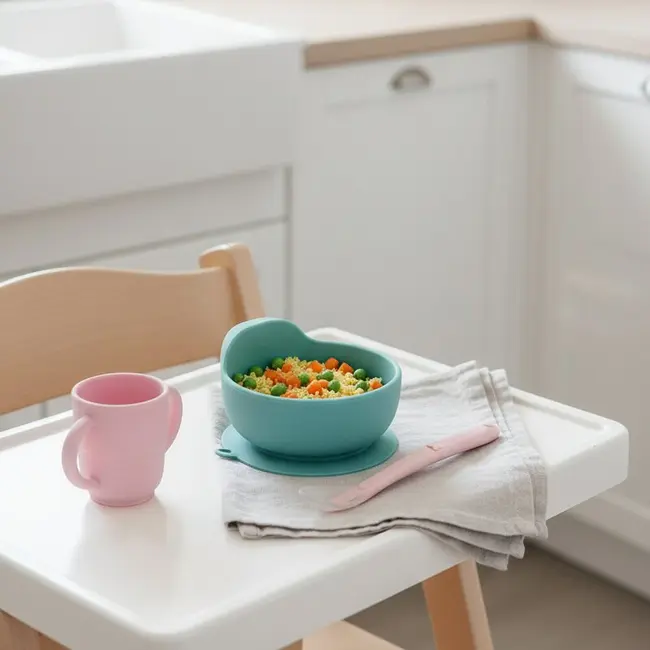 Lingurita, Bocioland, Din silicon, 6 luni+, Pink BYNBL231